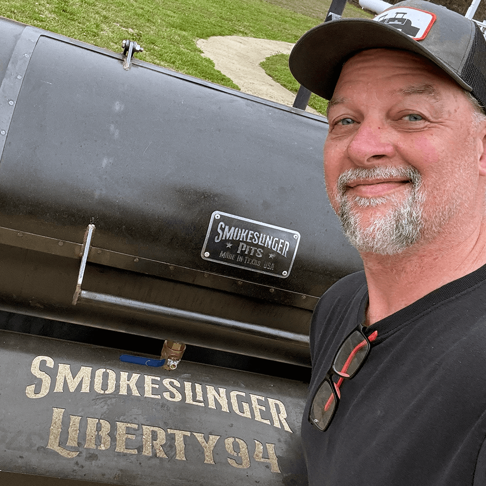 frank with his Liberty94 Offset Smoker